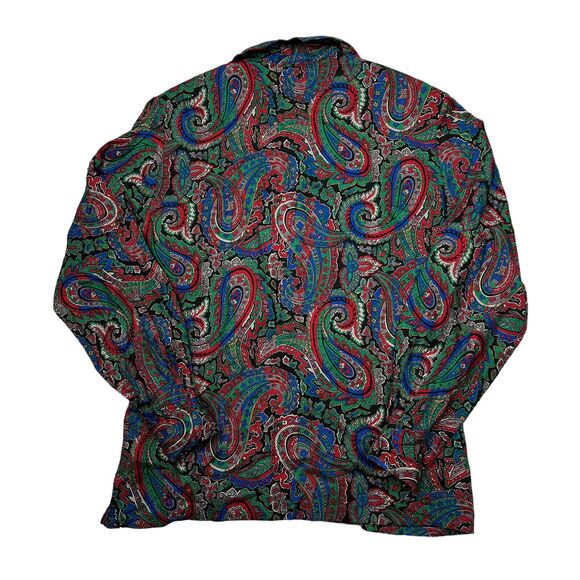 Pendleton Vintage 80s Paisley AOP Spread Collar Button Up Long Sleeve Blouse 6 - Picture 2 of 7